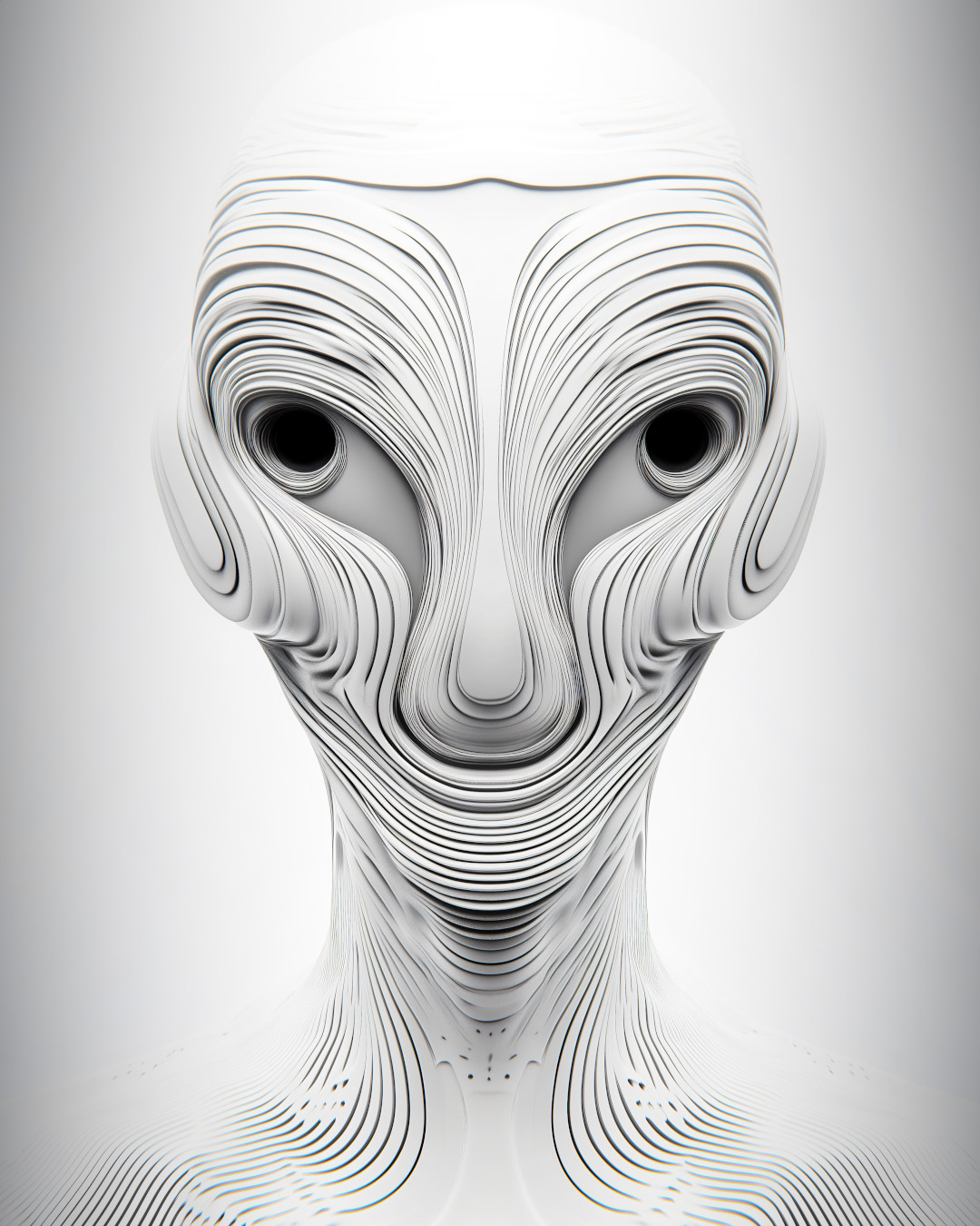 Alien face; made from lines; symmetrical design